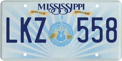 MS license plate LKZ558
