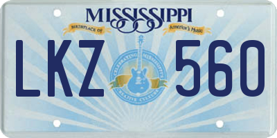 MS license plate LKZ560