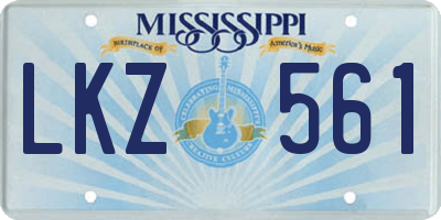 MS license plate LKZ561