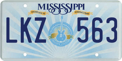 MS license plate LKZ563