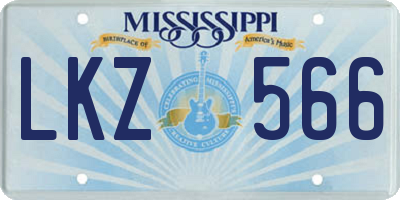 MS license plate LKZ566