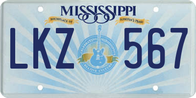 MS license plate LKZ567