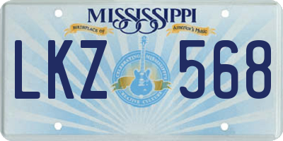 MS license plate LKZ568