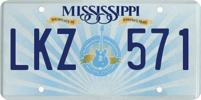 MS license plate LKZ571