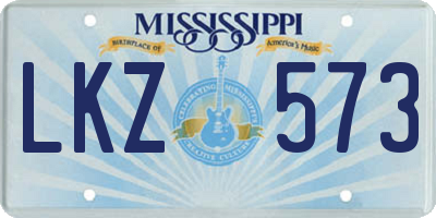 MS license plate LKZ573