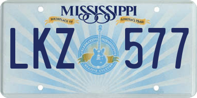 MS license plate LKZ577