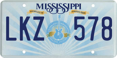 MS license plate LKZ578