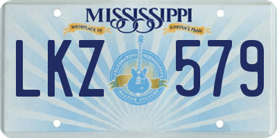 MS license plate LKZ579