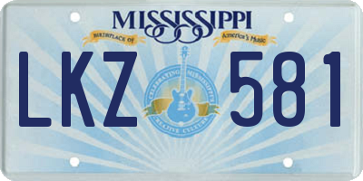 MS license plate LKZ581