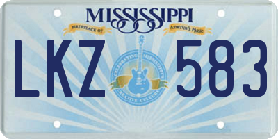 MS license plate LKZ583
