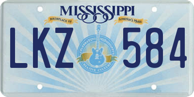 MS license plate LKZ584