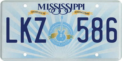 MS license plate LKZ586