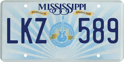 MS license plate LKZ589