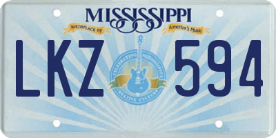 MS license plate LKZ594