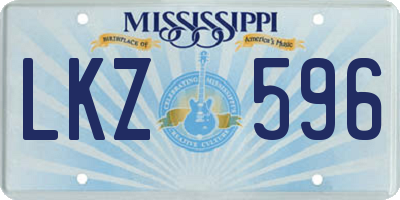 MS license plate LKZ596