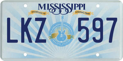 MS license plate LKZ597