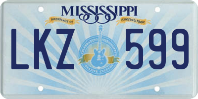 MS license plate LKZ599