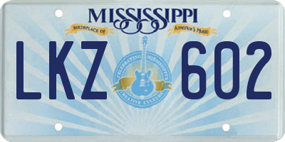 MS license plate LKZ602