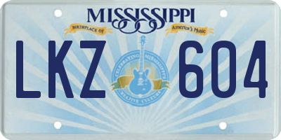 MS license plate LKZ604