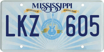 MS license plate LKZ605