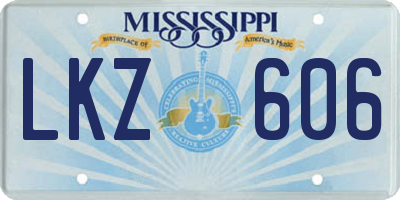 MS license plate LKZ606
