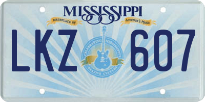 MS license plate LKZ607