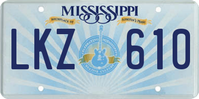 MS license plate LKZ610