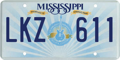 MS license plate LKZ611