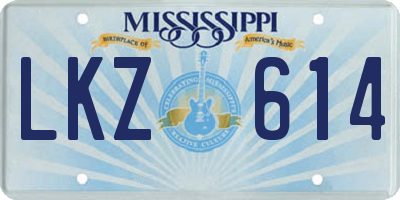 MS license plate LKZ614