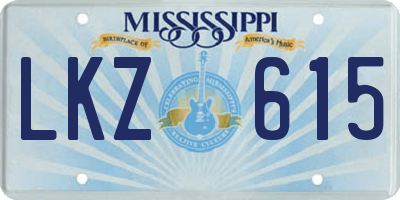 MS license plate LKZ615