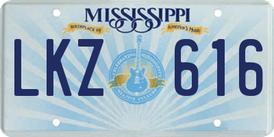 MS license plate LKZ616