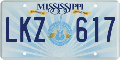 MS license plate LKZ617