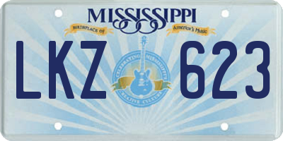 MS license plate LKZ623