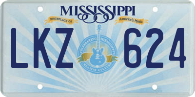 MS license plate LKZ624