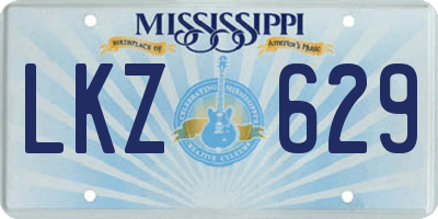 MS license plate LKZ629