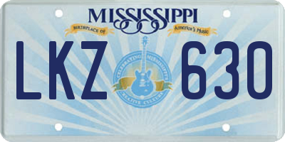 MS license plate LKZ630