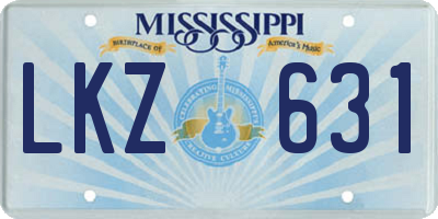 MS license plate LKZ631
