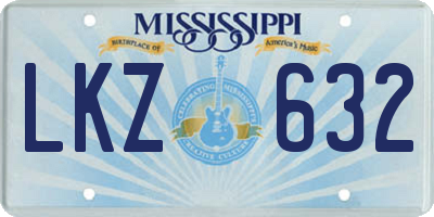 MS license plate LKZ632