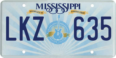 MS license plate LKZ635