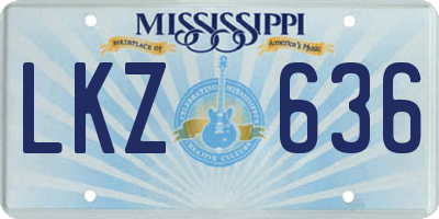 MS license plate LKZ636