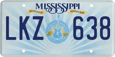MS license plate LKZ638