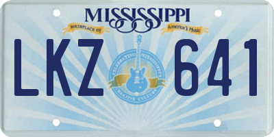 MS license plate LKZ641