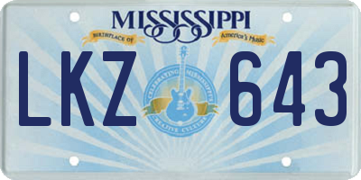 MS license plate LKZ643