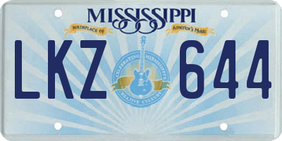 MS license plate LKZ644