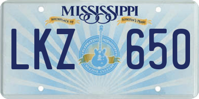 MS license plate LKZ650