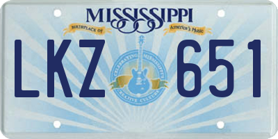 MS license plate LKZ651
