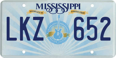 MS license plate LKZ652