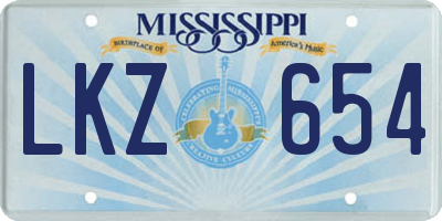 MS license plate LKZ654