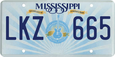 MS license plate LKZ665