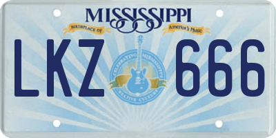 MS license plate LKZ666